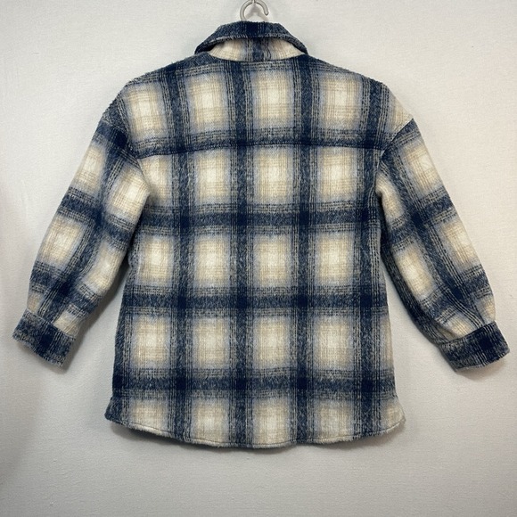 Bagatelle Collection Jacket Women's Sz Small Blue Plaid Pockets ButtonUp Shaket - Picture 2 of 8